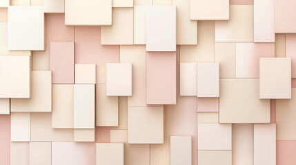 Textured abstract geometric composition with layered pastel blocks in soft neutral tones.