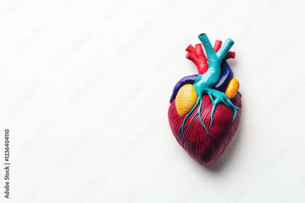 Poster delicate heart crafted from paper with intricate details and soft lighting symbolizing love and emot