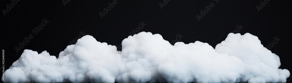 Poster ethereal scene of white smoke gently rising against a deep black background creating an atmospheric 