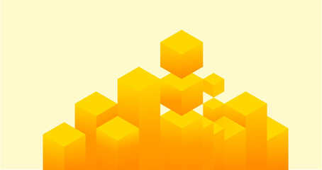 Geometric cubes stacked in a gradient of orange, giving an energetic and modern look