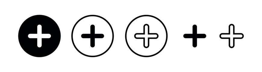 Fototapeta premium Plus Icons- Add, Create, New, Positive, Increase - Design Resources