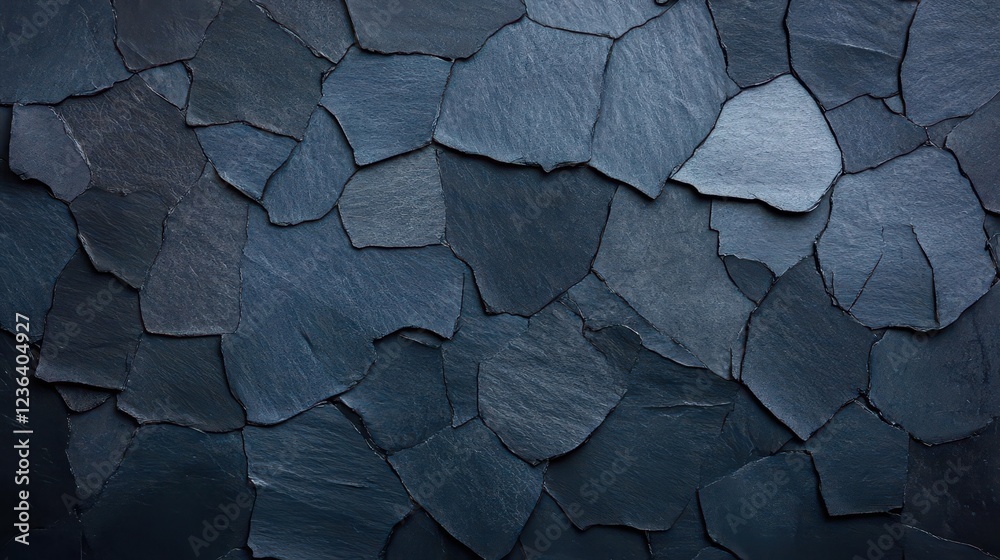 Poster Elegant Black Slate Wall with Deep Dark Background Highlighting Textural Details and Creating a Sophisticated Ambiance in Contemporary Interior Design