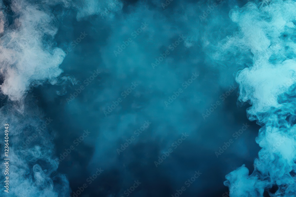 Aufkleber mystical blue smoke gently swirling against a deep black background evoking enigmatic atmosphere and