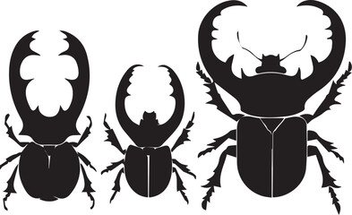 Set of beetles. Hand drawn vector illustration