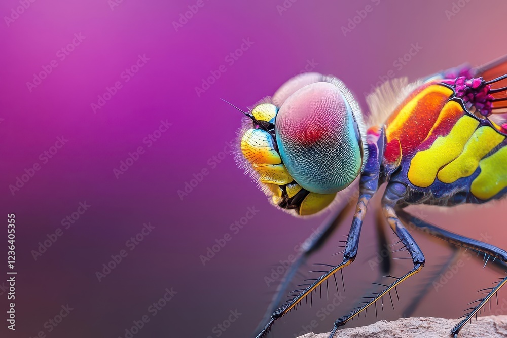 Poster Vivid Close Up of a Colorful Insect Showcasing Intricate Patterns and Textures Against a Natural Green Background Capturing the Essence of Nature