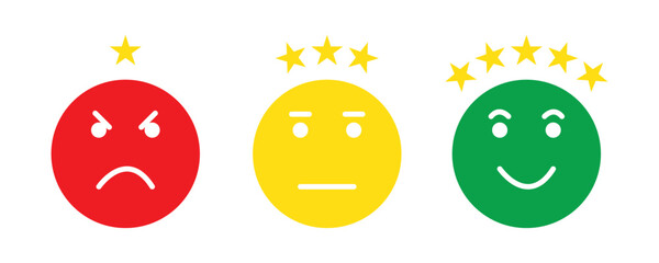customer satisfaction feedback faces vector design