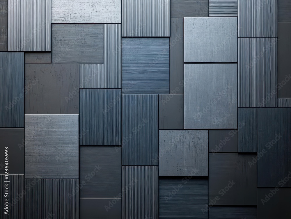 Aufkleber a captivating wall of shiny metal tiles reflecting light and texture creating a modern industrial ae