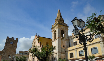 The Baroque Church of San Giuseppe, accessed by a spectacular double staircase in Taormina, Sicily