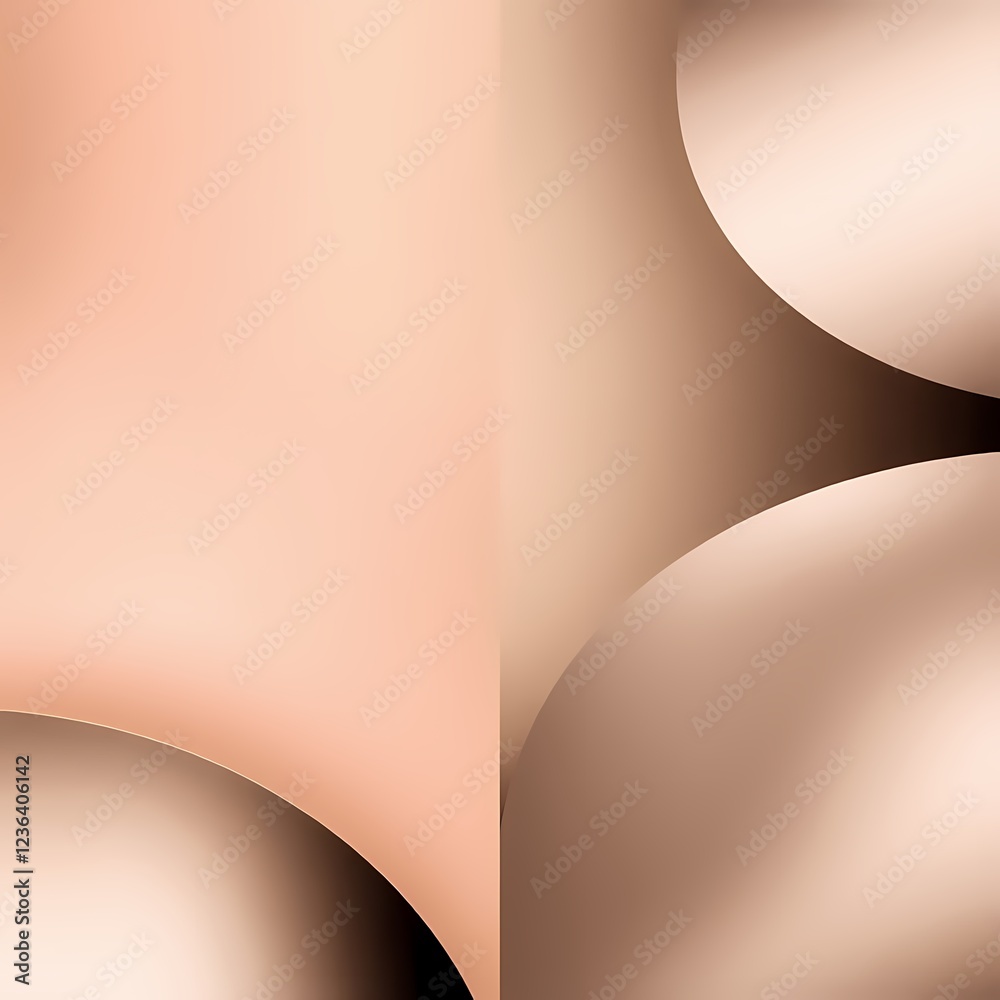Poster abstract shapes and curves create a serene visual experience in soft tones. generative ai