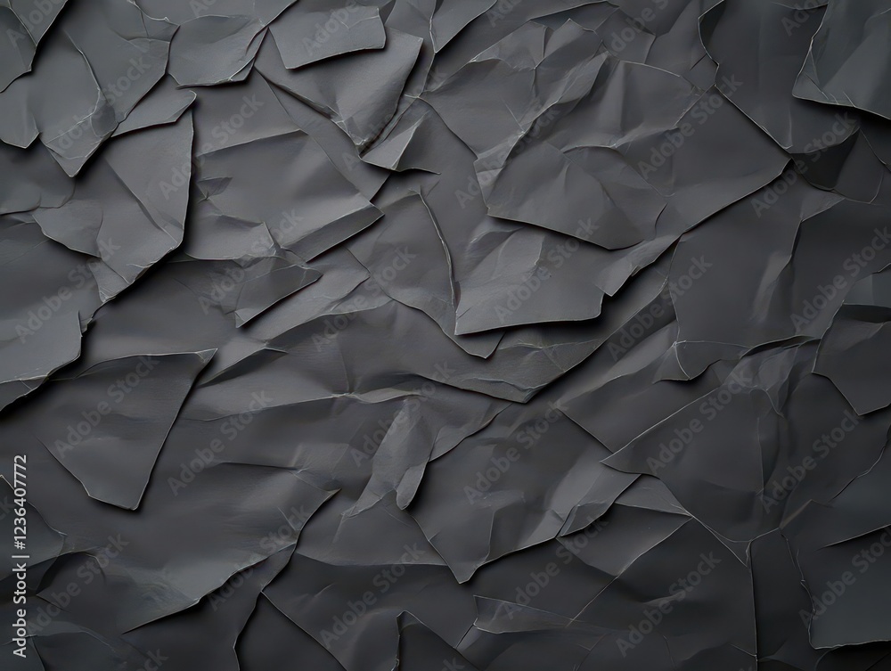 Poster elegant composition of crumpled paper on a deep black background evoking a sense of mystery and crea