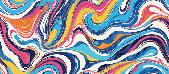 Obraz premium Pattern. Colorful Abstract Waves Pattern in Vibrant Hues