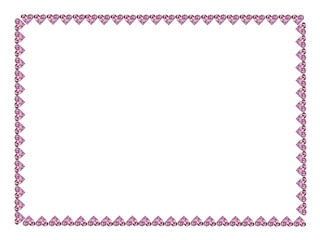 ピンクハート宝石フレーム