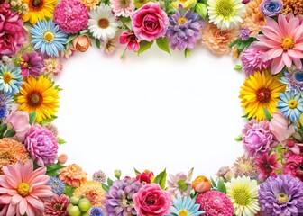 Obraz premium Pastel Easter Flower Frame with No Background for Spring and Mother's Day