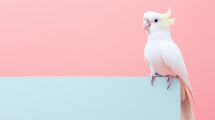 Cute parrot on a pink background