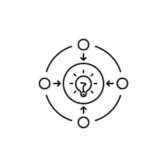 Outline Business Intelligence Cycle icon that shows the steps in the BI process.