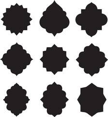 Islamic Geometric Shape Set - Ornamental Arabic Silhouette Frames vector