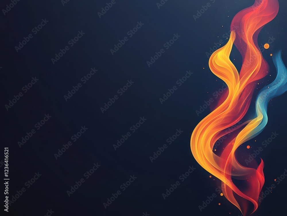 Poster Intense Flames Dancing Vividly Against a Dark Background Creating a Dramatic Contrast Evoking Warmth and Energy in a Captivating Visual Display