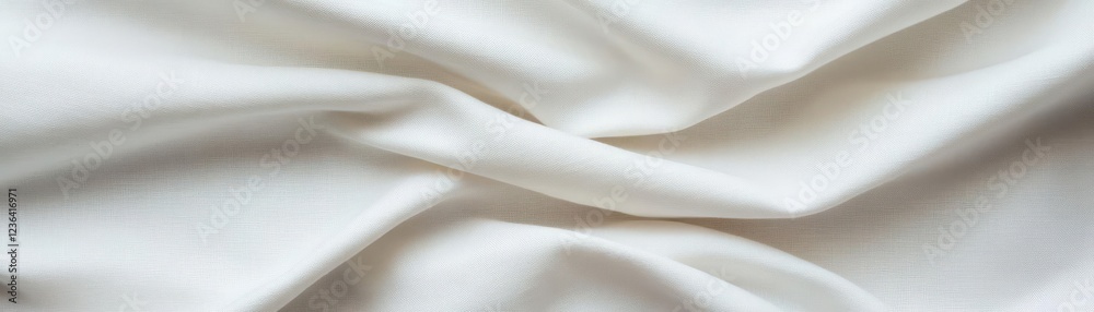 Poster Elegant White Fabric Texture Showcasing Softness and Subtle Patterns Invoking a Sense of Calmness and Sophistication in Minimalist Design Aesthetics