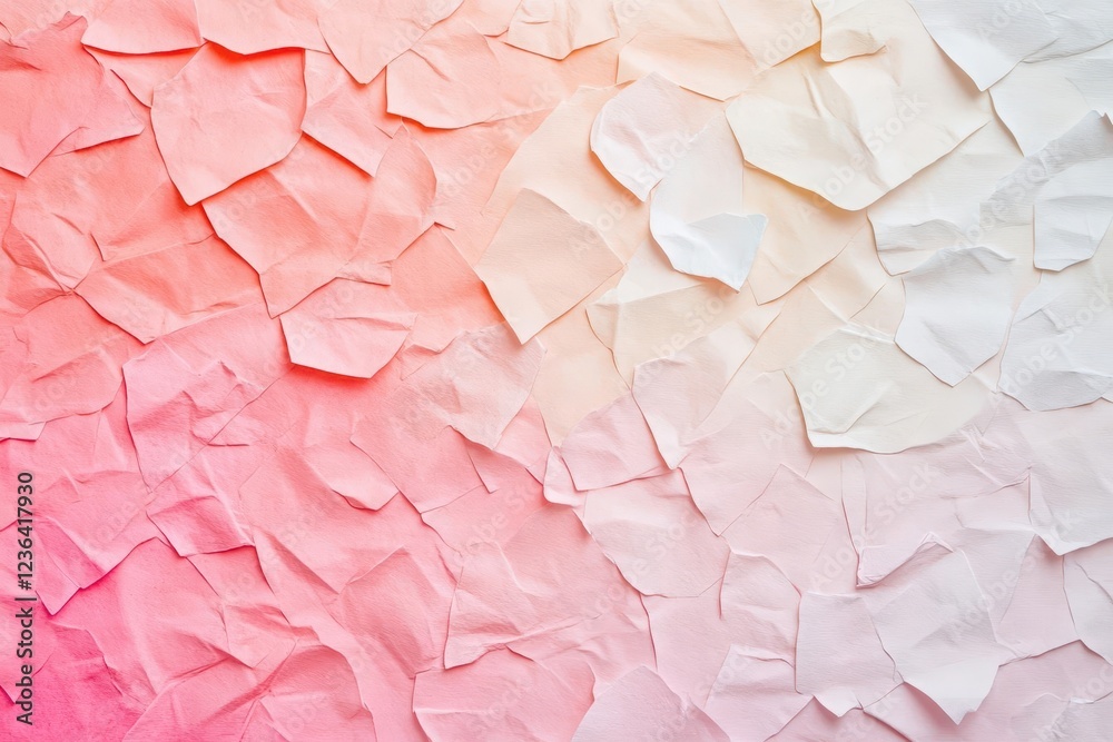 Poster Vibrant Abstract Composition Featuring Torn Colorful Paper Layers Creating a Playful and Dynamic Visual Experience in a Contemporary Artistic Setting