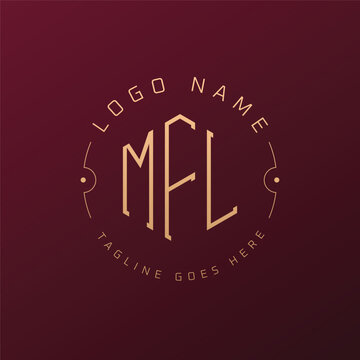 Luxury MFL Logo Design, Elegant Letter MFL Monogram Logo. Minimalist Polygon MFL Logo Design Template
