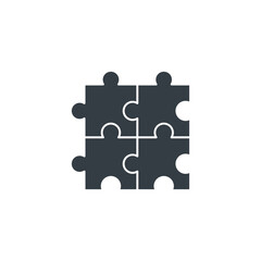 Fototapeta premium Puzzle icon. Teamwork symbol. Plugins sign icon symbol vector illustration isolated on white background
