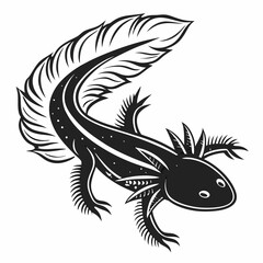 Axolotl vector silhouette black design white background