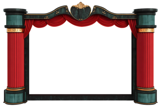 Create Stunning Designs with Transparent Backgrounds Using Red Curtains and Pillars