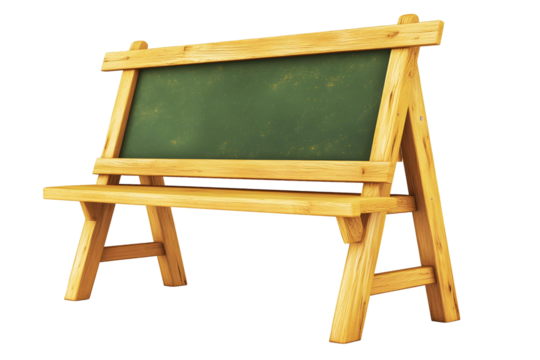 Create Chalkboard Art on Wooden Easel Bench with Transparent Background