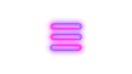 Bars icon glowing neon pink purple gradient color