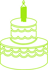 Cakes flat or line icon . Vector of different types of beautiful modern cakes such as chocolate cake, Napoleon cake, tiramisu , eclair and cheesecake. Isolated on transparent background.