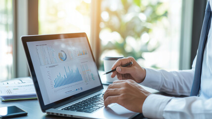 Focused Professional Analyzing Financial Data in Modern Office