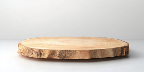 Beautiful wooden slice podium for product display, showcasing natural texture and grain. Ideal for showcasing items in rustic or modern setting