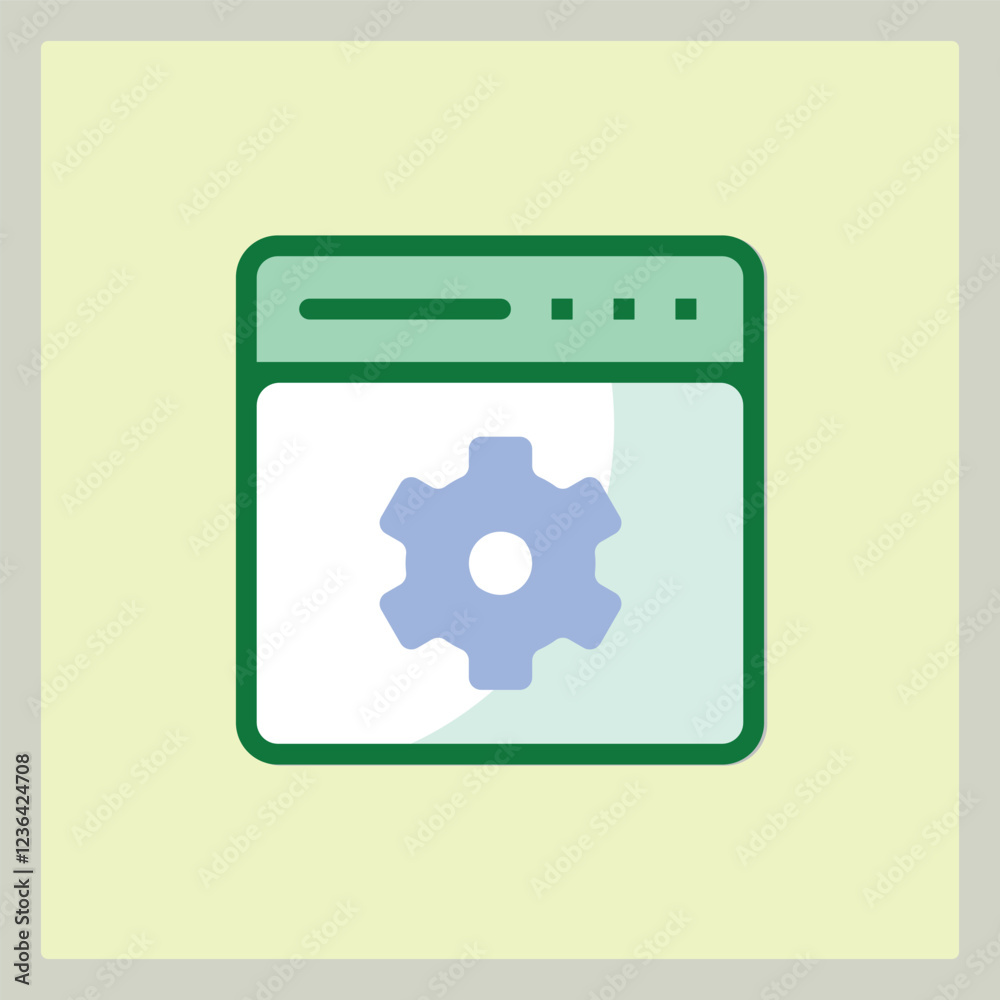 Poster web settings configuration icon in minimal design on light background