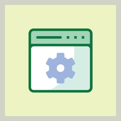 Web Settings Configuration Icon in Minimal Design on Light Background