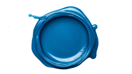 Blue wax seal on transparent background guaranteeing authenticity