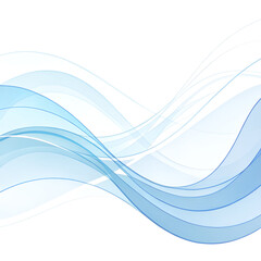 Obraz premium Minimalist flowing waves in soft blue tones for modern design backgrounds 