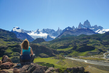 Naklejka premium El Chalten, Fitz Roy, Cerro Torre, Patagonia