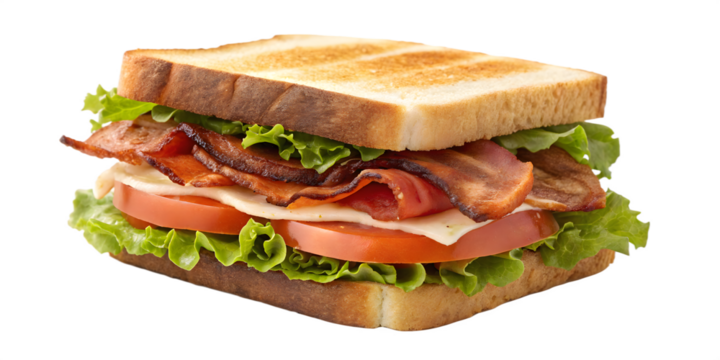 blt sandwich isolated on pure white background