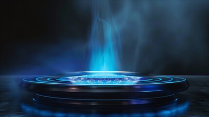 Mesmerizing swirling vortex of luminous energy emitting from a futuristic portal creating an ethereal sci fi inspired atmosphere with a glowing shimmering