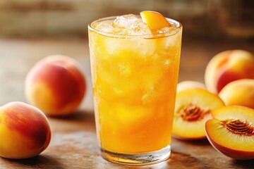 Refreshing Iced Peach Tea with Fresh Peaches