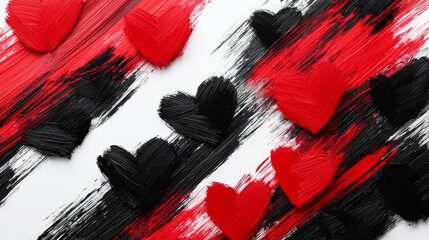 Assorted sketch-style XOXO designs in black and red ink, rough textured strokes, clean white background