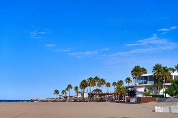 Tropical beach bar in Valencia,Spain