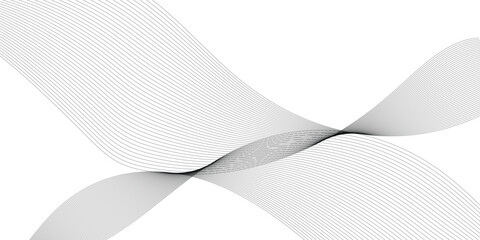 Technology and business wave lines on transparent background. Vector curve wave line seamless pattern. Gray curved line for banner design and frequency sound wave line. Future technology concept.