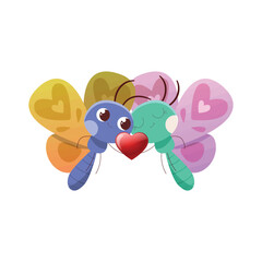 Cute Valentine's couple  silhouette illustration