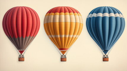 Obraz premium Hot air balloons set . digital illustration.
