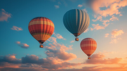 Obraz premium Hot air balloons in sky