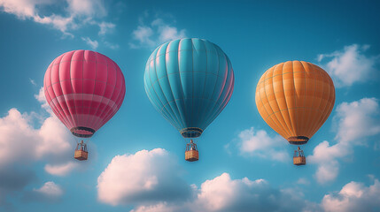 Fototapeta premium Hot air balloons in sky