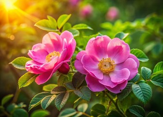 Fototapeta premium Summer Rose Blossoms in Nature's Embrace