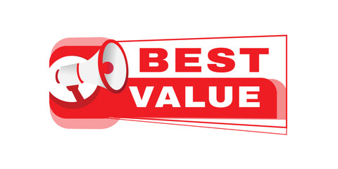 Best value banner, tag  for announce. Design element, flat vector label illustration isolated.