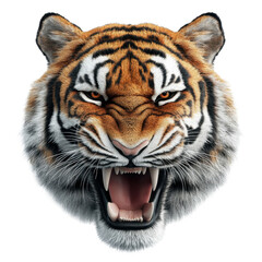 Obraz premium Fierce Tiger Face with Intense Expression and Striking Details